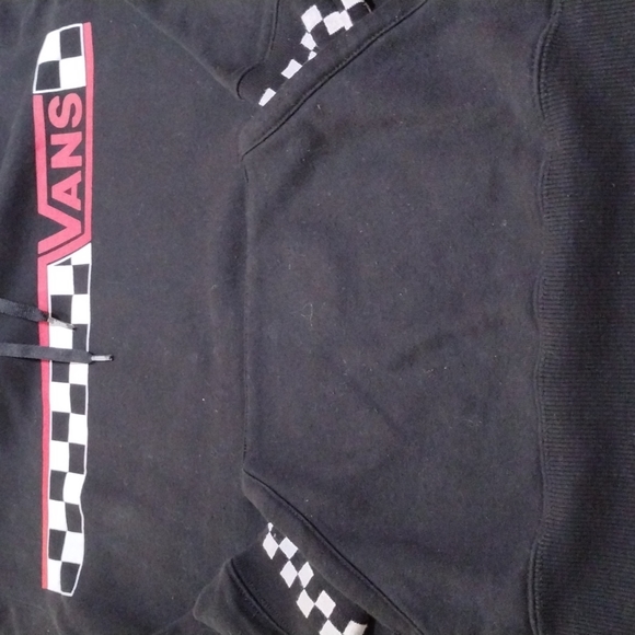 VANS BLACK CHECKER BOARD HOODIE SZ S (A BIT OVERSIZED) UNISEX - Picture 5 of 8